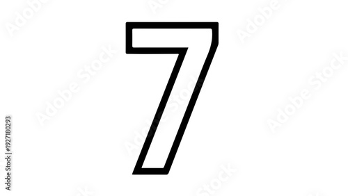 A minimalist vector graphic illustration of the number seven in a bold font style