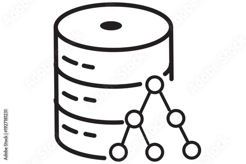 Data and Node Connectivity: Illustration of a data stack next to a network node scheme