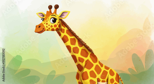 Cartoon Giraffe Character Illustration Animal.