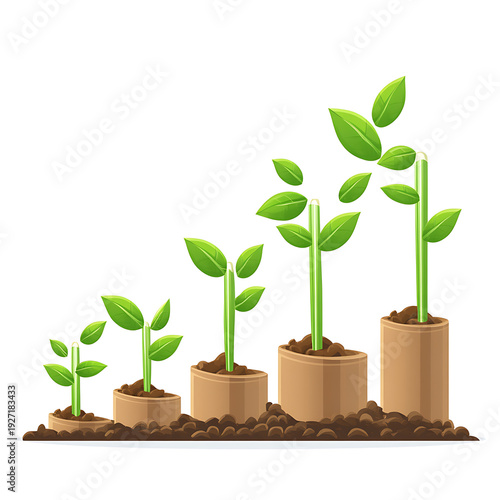 Dynamic Business Growth Chart Illustration