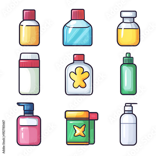 Disinfectant Set Vector Illustration Design Bundle