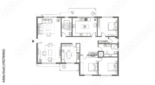 Detailed architectural floor plan of a residential building.