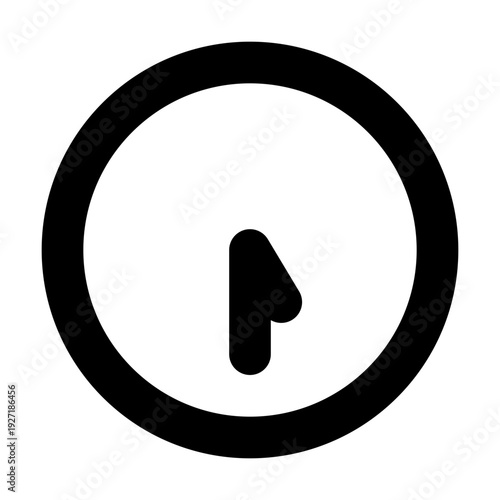 A clock face icon indicating the time