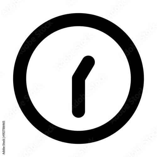Simple clock icon, isolated on a clean surface, telling time
