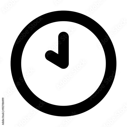 A simple black clock shows the time at nine o'clock