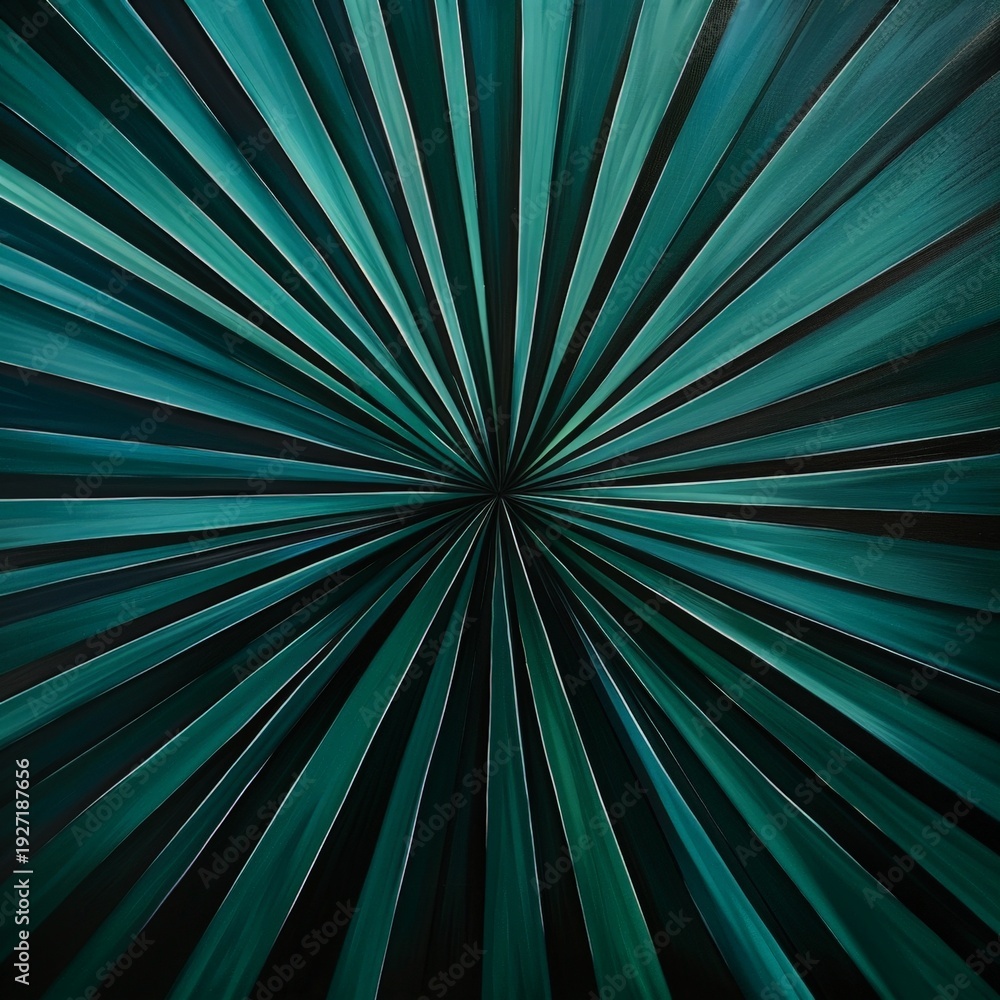Obraz premium A green and black painting of a spiral with green and black stripes. The painting has a bright and lively feel to it, with the green and black colors creating a sense of movement and energy
