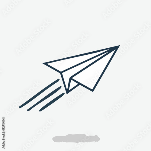 Paper Plane Flying Through the Air.