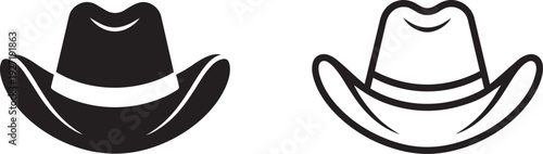 cowboy hat vector set 2 stylized western hat illustrations	
