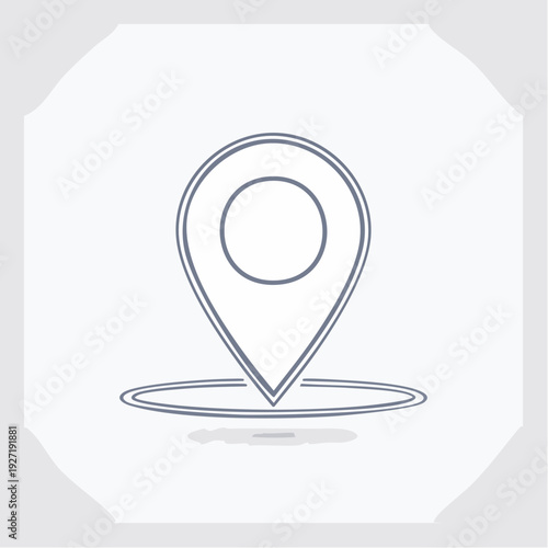 Simple Line Map Pin Icon Design.