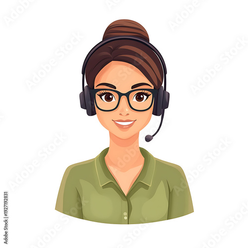 Professional female vector call center avatar