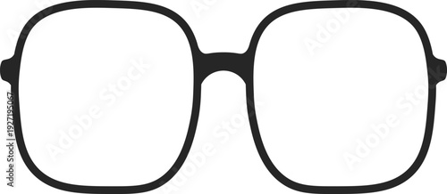 Eyeglasses black silhouette. Classic optical glasses icon