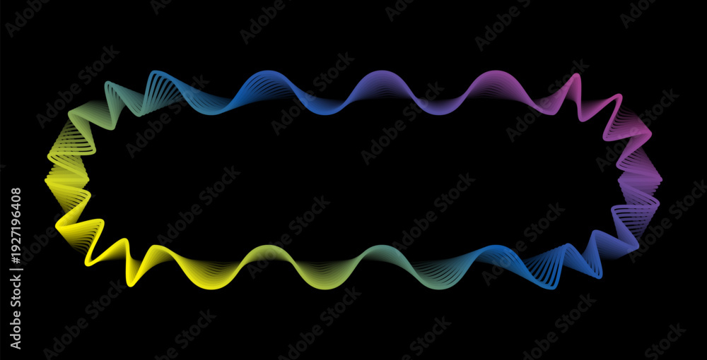 Fototapeta premium Abstract Blue Gradient Wave Frame with Fluid Organic Lines and Copy Space Vector Design