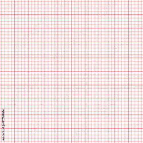 Millimeter graph paper vector background. vector red grid paper texture