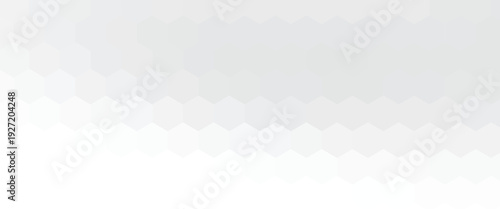 Abstract white hexagon geometric pattern background. Futuristic digital high-technology banner
