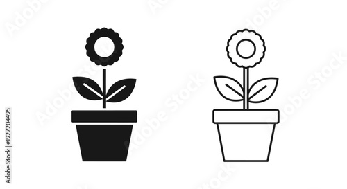 Mother's day flower pot illustration for greeting cards and social media posts Vector