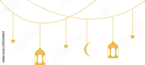 Ramadan Lantern Hanging Ornament with Moon and Star