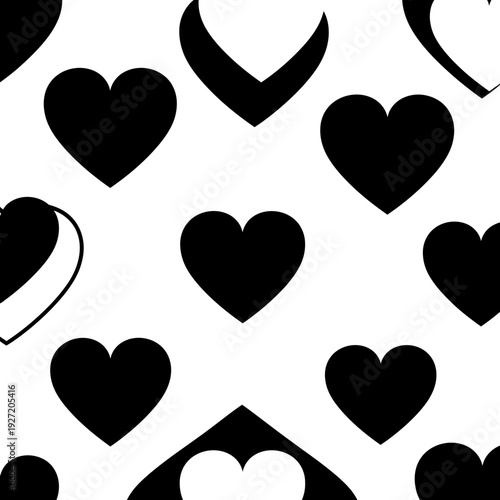 vector illustration of seamless pattern with hearts