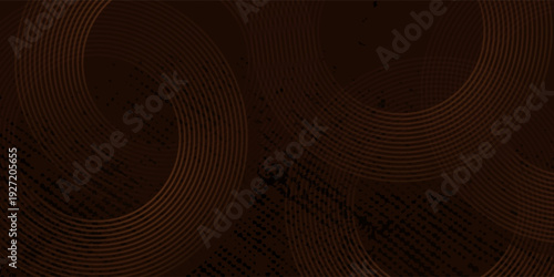 3D gold brown circles modern wallpaper design background. Dark concept. Luxure theme