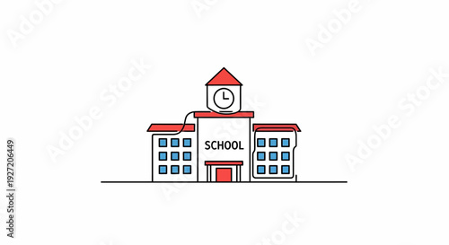 School Building Icon Educational Institution.