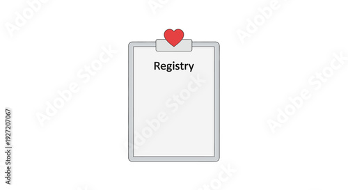 Organ Donor Registry Clipboard with Heart Symbol.