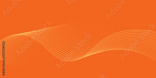 Abstract yellow flow lines with orange background. Modern data analys design