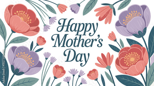 Happy Mother's Day floral card design. 