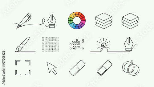 Graphic design icons and tools collection