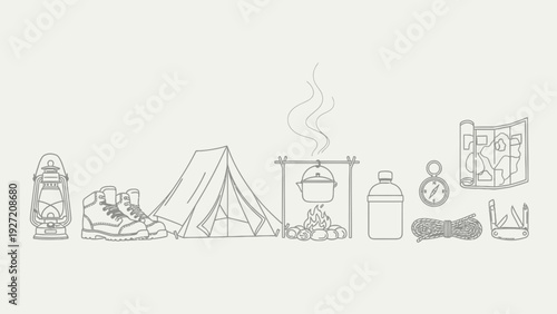 Camping equipment for an outdoor adventure.