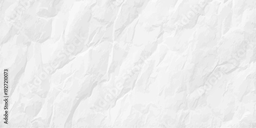 White crumpled paper texture background with organic folds and soft shadows for minimalist creative graphic design