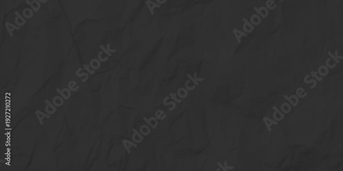 Black crumpled paper texture background, dark wrinkled aesthetic parchment, abstract charcoal carbon surface backdrop