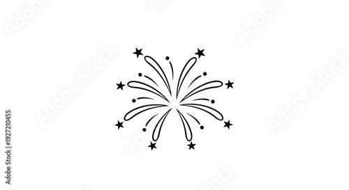 Black Firework Design Element Icon.