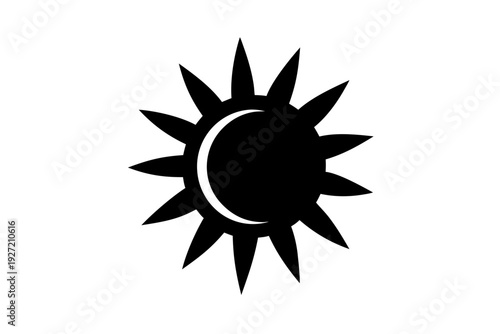 sun icon, sun  silhouette vector, sun black symbol

