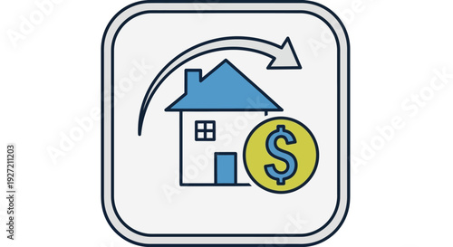 Real estate investment with financial growth icon