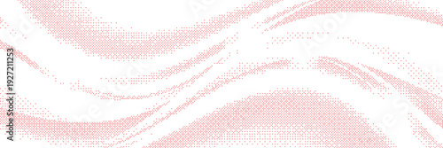 Red Flowing Halftone Dot Wave Abstract Background Vector on White, Great for marketing campaigns, social media graphics, startup promotions and bold digital branding