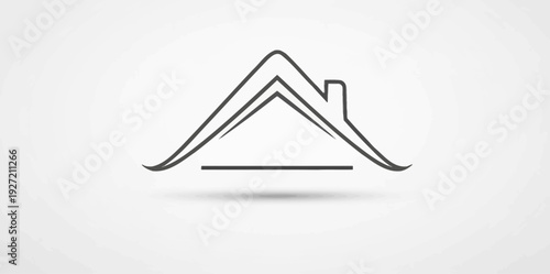 Minimalist abstract house icon on a light background