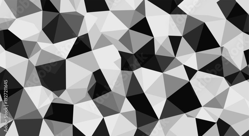 Geometric low poly pattern in black and white