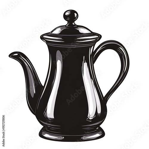 Modern Coffee Pot Vector Illustration Isolated