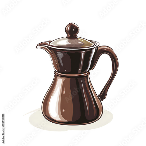 Elegant Coffee Pot Vector Illustration