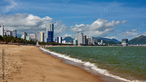 Vietnam. Nha Trang. Beach Club. Beach. View of Nha Trang's neighborhoods.