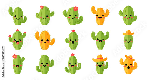 Cute smiling hibiscus flowers in pastel colors