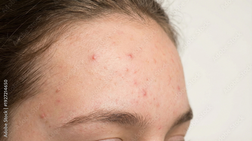 Obraz premium Teenage Forehead Acne – Skincare Awareness Concept