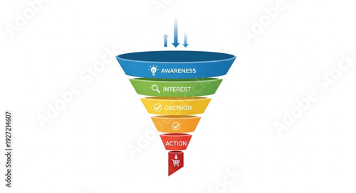 Colorful Funnel Chart with Sales Stages.