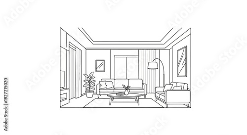 Modern living room interior design.