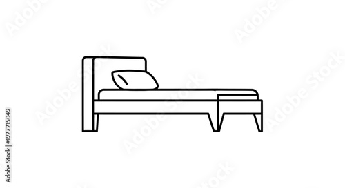 Simple modern bed with pillow.