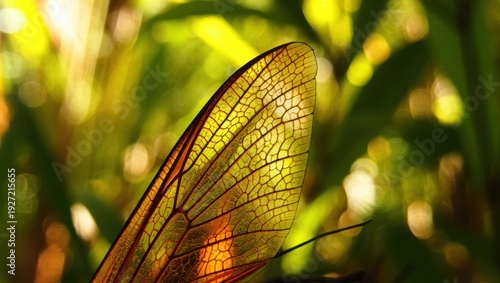 Close up of a translucent dragonfly wing