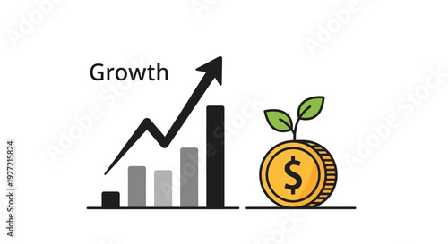 business graph with arrow