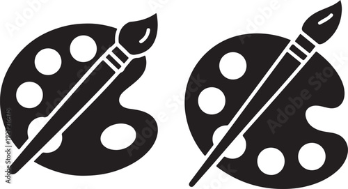 Artist's paint palette with brush, tools for creative expression