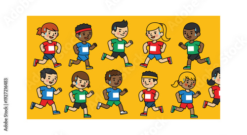 A cheerful child running, symbolizing energy and joy, perfect for themes of childhood and playfulness.