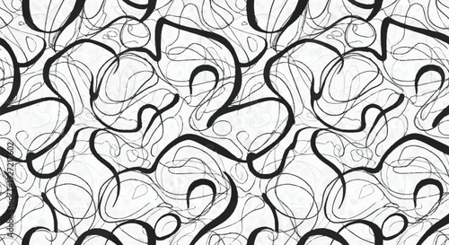 Black and white abstract pattern with swirling lines background