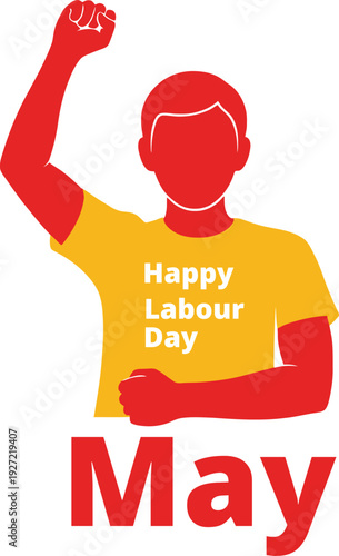 Happy labour day celebration in may with workers unity